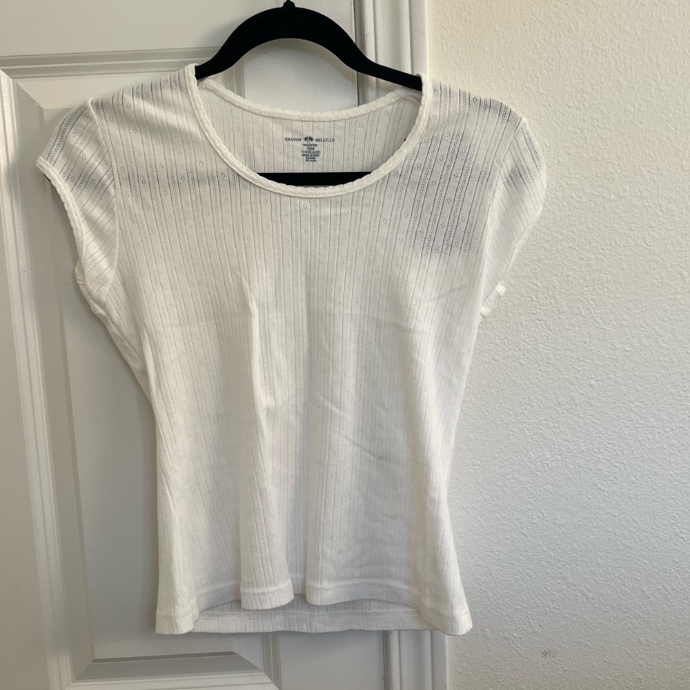 Brandy Melville eyelet tee ☁️✨